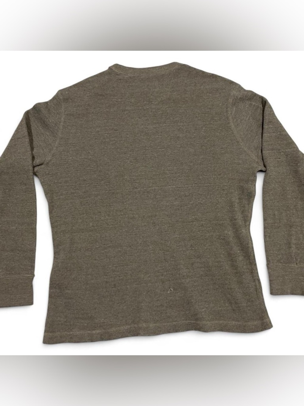Eddie Bauer Heathered Brown Outdoor Waffle Knit Thermal Long Sleeve - Picture 3 of 3